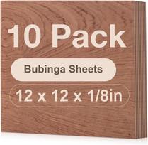 Robotime 6 Pack Bubinga Plywood 1/4 12x12x1/4inch 6mm Plywood Sheets Thin Unfinished Wood for Laser Cutting and Engraving brown