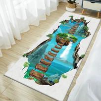 3D krioklio kilimai svetainei, prieškambariui, koridoriui, kilimai, tilto grindų kilimėliai vaikų kambariui, dekoratyvinė virtuvės, miegamojo kilimėlis 40x60cm 16x24 inch black