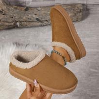 Moteriški plačios pėdos Birkenstock sniego batai, pliušiniu pamušalu vintažiniai klumpiniai batai, žemi žiemos batai moterims 36 ruda