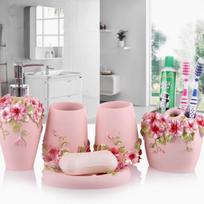 5/ 6pcs Resin Bathroom Accessories Sets/Dispensers/Dishes/Toothpaste Holders/tray/Bathroom Tumblers/kitchen Bathroom Products white