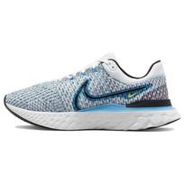 Nike React Infinity Run Flyknit 3 Balti Mėlyni Orbitiniai Vyriški Sportbačiai Chloro Mėlyni Juodi DH5392-102 43 gray