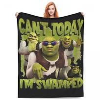 Swamped Shrek Blanket Decorative Flannel Throw Blanket For Couch Bed Soft Warm Custom Quality Bedspread Birthday Present 75x90cm black