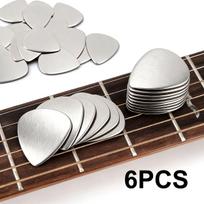 6 vnt. 0,3 mm nerūdijančio plieno gitaros mediatoriai - Patvarūs metaliniai plectrumai akustinei/elektrinei gitarai, ukulelei ir bosui, Precision ZSY gray