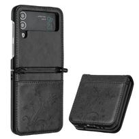 Applicable to Samsung Z Flip8 folding screen mobile phone case Z Fold8 mobile phone leather case protective case butterfly printing leather case Z Flip 4 rožinio aukso spalvos