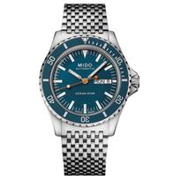 Mido Navigator Automatinis Mechaninis Laikrodis Atsparus Vandeniui 200M Mėlynas Ciferblatas Audinio Dirželis Vyriški Laikrodžiai M026.830.11.041.00 Blue gray