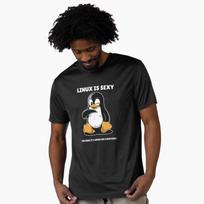 Linux is Sexy Penguin Funny Command Humor Developer Gift t shirt for Software Engineer Graphic L black