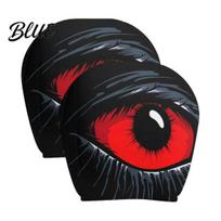 Comfortable Car Seat Headrest Covers Scary Ghost Face Covers Funny Expression Auto Horror Theme Accessories Protectors for SUV Truck Elastic Vehicle 2pcs C black