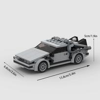 ATGAL Į ATEITĮ Delorean MOC Konstruktoriaus Kaladėlės Miesto Sportinis Lenktyninis Automobilis „Pasidaryk pats“ Kaladėlės Žaislas Kalėdinei Dovanai gray