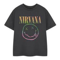 Nirvana Childrens_Kids Rainbow Logo Short-Sleeved T-Shirt S juoda