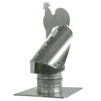350Mm Chimney Cowl Cock Design Anti Downdraught Flue Air Extraction With Extra Roof Plate