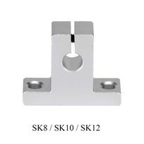 1Pc SK8 SK10 SK12 Aluminum Alloy Linear Shaft Support Holder Stable Straight Rod Fixed Guide Bracket DIY Mechanical Assembly Replacement Accessories SK8