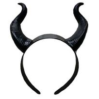 Moterų juoda karalienės raganos velnio ragų lankelis cosplay gyvūno ragų velnio galvos apdangalas kalėdinio Helovino vakarėlio kostiumo lankelis black