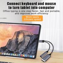 USB C OTG kabelis telefono adapteris 2 viename Type C į USB A adapteris su PD įkrovimo prievadu telefonui nešiojamam kompiuteriui planšetiniam kompiuteriui