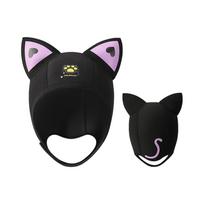 XMZ276 Cat Ears Diving Hood, 3mm Neoprene Waterproof Hat, Wetsuit Hood Cap, Swim Caps With Chin Straps For Snorkeling Swimming Water Sports Night Sky Cat #1