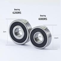 Mountain Bike Ball Bearing Conversion Kit for Front and Rear Axles (6000RS, 6200RS) gray