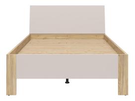 Lova pusantros vietos Chuck, 120 x 200 cm, balta sp./mauvella oak sp., be čiužinio, su grotelėmis
