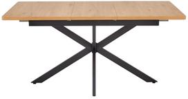 Valgomojo stalas išskleidžiamas Holter, juoda sp./auksinis ąžuolas sp., 120 - 160 cm x 80 cm x 76 cm