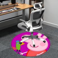 Peppa Pig, Paukščio formos kėdės kilimėlis, Apvalus kilimas, Biuro kilimas, Skalbiamas mašinoje, Neslystantis, Tinka svetainėms, Miegamiesiems 80cm black