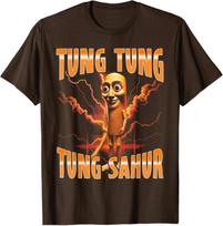 Surreal Italian Brainrot Meme Tung Tung Tung Sahur T-Shirt XL black