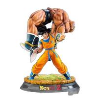 19cm Dragon Ball Goku Carrying Nappa Statue Timeless Scene Gk Figure Anime Collectible Model Toy Desk Decor Decoration Boys Gift