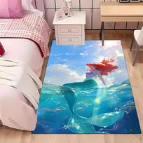 3D Spausdinimo Undinėlė Arielė Princesė Animacinis Kilimas!Svetainės lovos kilimėlis, neslystantis patvarus kilimas, modernaus paprasto stiliaus, puiki dovana 40x60cm (16x24in) gray
