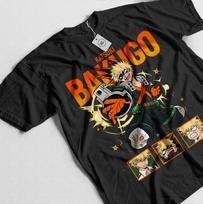 Katsuki Bakugo TShirt Manga My Hero Academia Anime MHA Gift Shirt Tee All Size Unisex T-Shirt XXXXL black