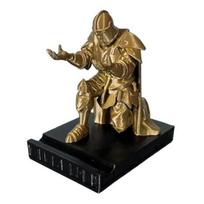 Kneeling Knight Pen Holder, 3D Printed Armor Warrior Desk Organizer, Executive Pen Rest for Office, Medieval Decor Gift