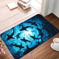 Deep Sea Shark Carpet Children's Room Ocean Theme Floor Mat Living Room Bedroom Rug Creative and Unique Home Decor 40X60CM