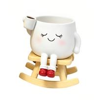 Resin Flower Pot with Cute Rocking Chair Design for Indoor Plants Decor One Size balta