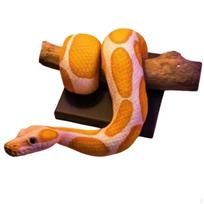 Snake Wall Sculpture Textured Decor with Backing 3D Panel for Collectors oranžinė