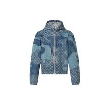 Louis Vuitton x Nigo 2010s patchwork hooded denim jacket 1A9K6B 48 mėlyna