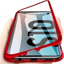 Dėklas Samsung Galaxy S10 - Raudonas magnetinis dėklas 360 apsauga Metalas Galinis stiklas Atsparus raudona