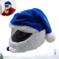 Motorcycle Helmet Cartoon Plush Helmet Cycling Helmet Full Face Safe Hat Protective Cover Santa Motorcycle Helmet Cover 2026 New gray