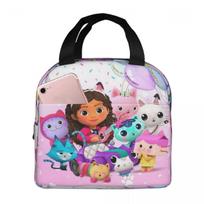 G-Gabbys Dollhouse Insulated Lunch Bag for Kids School Cooler Thermal Food Box Tote Portable Lunch Boxes Container One Size gray