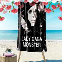 LADY GAGA Print Beach Towel, Large Soft Quick Dry Towel for Beach Camping Swimming 70cmx140cm(27x55inch) pink