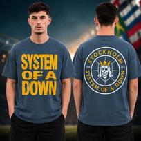 System Of A Down Renginio Marškinėliai Stokholmas Prekės T-shirt 100% medvilnė Unisex Unisex Populiarus Oversize Madingas T-shirt Streetwear Gerbėjo Dovana XL gray