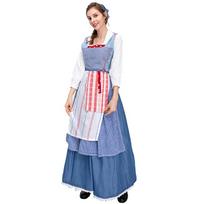 Halloween Costume Ranch Pastoral Maid Long Dress Dummy Butler Maid Dress 2XL white