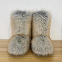 Moterų pliušiniai dirbtinio kailio batai švelnūs pūkuoti iki pusės blauzdos sniego batai žieminiai zomšiniai šilti su kailiu viduje ankle boots batai moterims kasdieniai ankle boots batai 40 gray