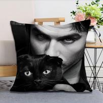 Ian Somerhalder The Vampire Diaries pagalvės užvalkalas Pagalvės užvalkalas Kvadratinė pagalvė Kambarys Miegamasis Galvūgalis Svetainė Atlošas Miego laikas 12x12Inch gray
