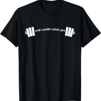 C521 LIVE LAUGH LOVE LIFT Gym Workout Fitness MMA T-Shirt S juoda