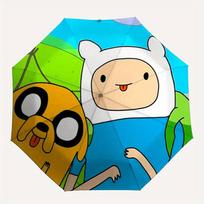 Adventure Time Friendship Automatic Open/Close Umbrella   Compact Travel Umbrella, 8 Rib Heavy Duty Construction, Ideal Gift, 182 blue