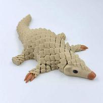 3D Printed Pangolin Toy Simulation Animal Pangolin Models Articulated Movable Desktop Ornaments And Collectibles 14cm beige