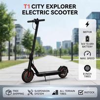T1 10 colių aliuminio lydinio sulankstomas elektrinis paspirtukas suaugusiems, 350 W variklis, atsparus vandeniui, 10,4 Ah baterija, maksimalus greitis 30 km/h