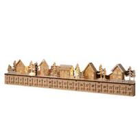 Rustic Wood Advent Calendar for Family Light-Up Wooden Christmas Village Calendar, 24 Drawers Countdown Box Daily Treats LED Lighted Holiday balta