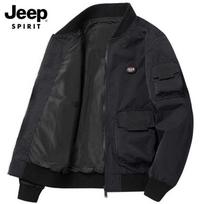 JEEP SPIRIT Men's Baseball Collar Flight Jacket M juoda
