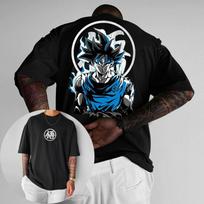 New Dragon Ball Super Z Anime Direct Spray Printing Trendy Casual Heavy Weight Cotton Short Sleeved Tshirt Mens Summer S