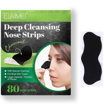 Pore Strips, 80 Pcs, Natural Charcoal Blackhead Remover Strips for All Skin Types, Pore Deep Cleansing & Minimizing Nose Strips, Instant Unclogging 80pcs green