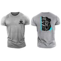 3D Printing Strongman Beast Blue - Gym T-Shirt High Quality Cotton Casual Men's Short Sleeves Top Muscle Man Tough Guy T-Shirt S