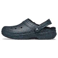Crocs Classic Glitter Black Lined Clogs 'Starry Skies' Women's 205842-9BD 36-37