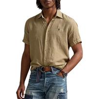 Polo Ralph Lauren Ss26 Embroidered Pony Cotton Linen Short Sleeve Button Up Shirt Classic Version Men shirts 710978347-011 S